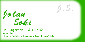 jolan soki business card