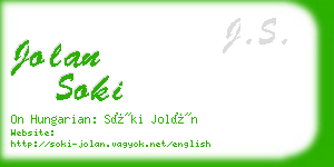 jolan soki business card